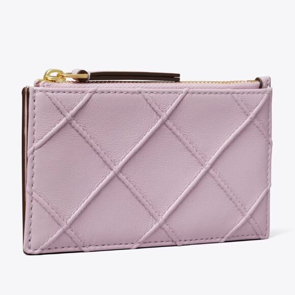 Tory Burch Fleming Soft Card Case Pale Purple Leather - Picture 3 of 8